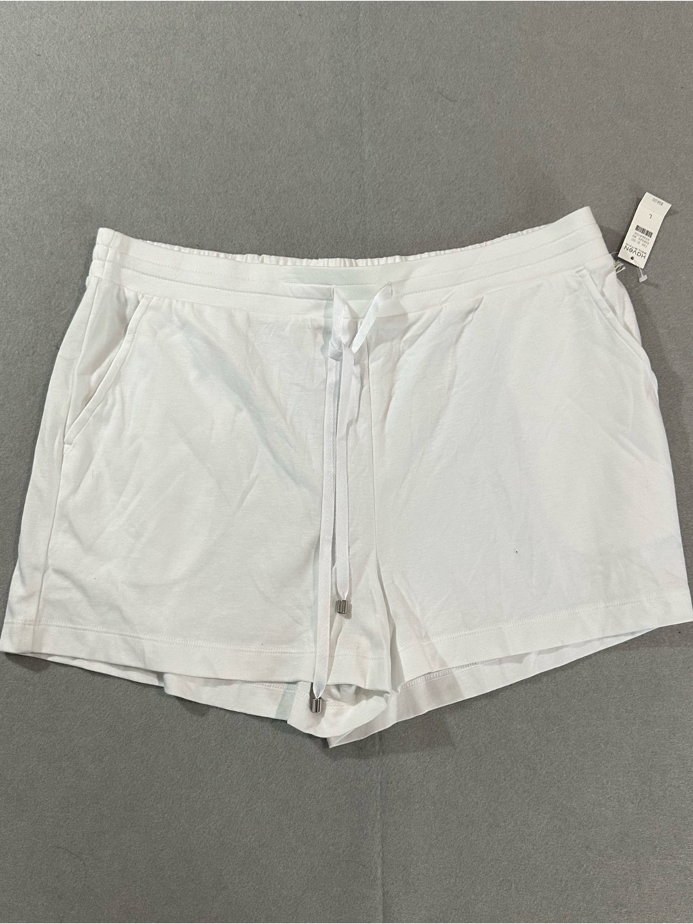 Relaxed White Women's Athletic Drawstring Shorts